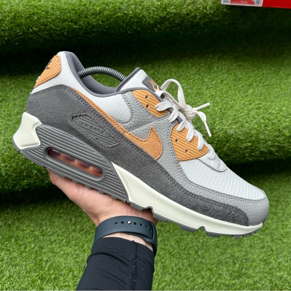 Nike Air Max 90 Premium College Grey Copper Moon Men's Shoes Size 8 Brand New